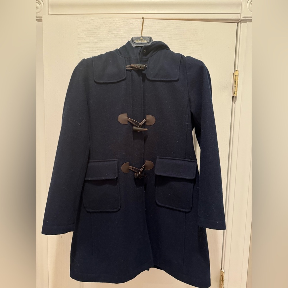 Navy Toggle Girl's Coat Lands' End 10-12